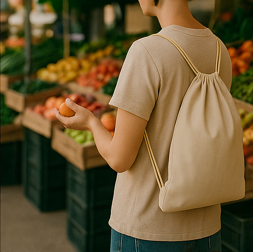 Drawstring Bag (Beige)
